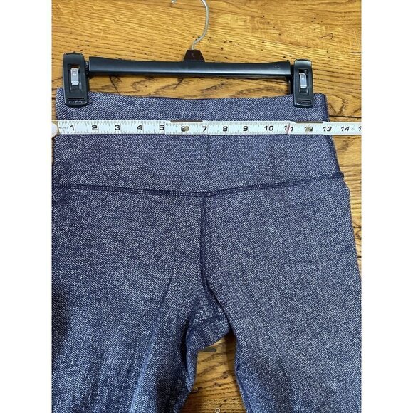 Lululemon Wunder Under Heather Blue Athleisure Crop Leggings Pants Size 6 - Picture 5 of 10